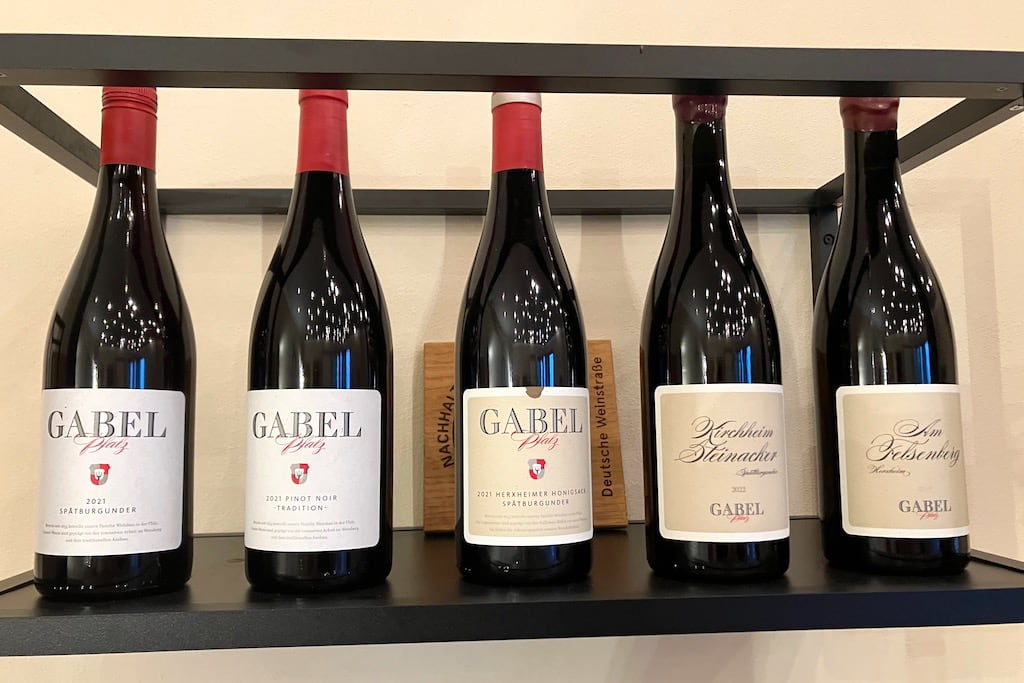 5 flessen gabel rood
